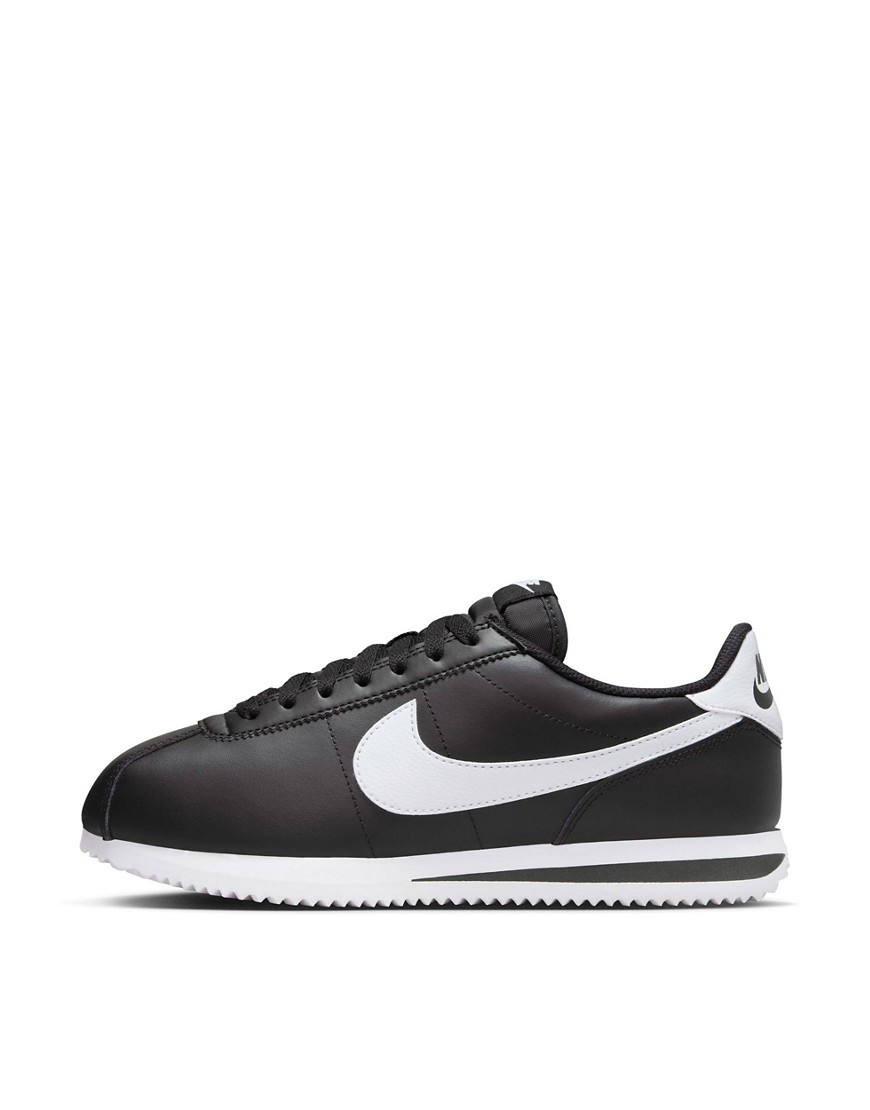 Cortez leather sneakers in black