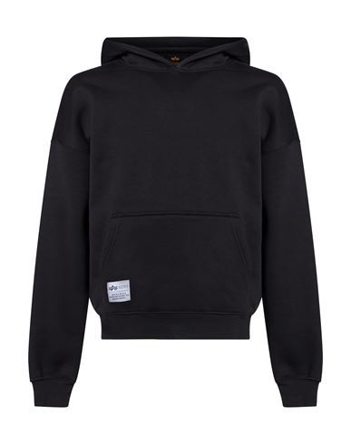 Man Sweatshirt Black Size M Cotton, Polyester