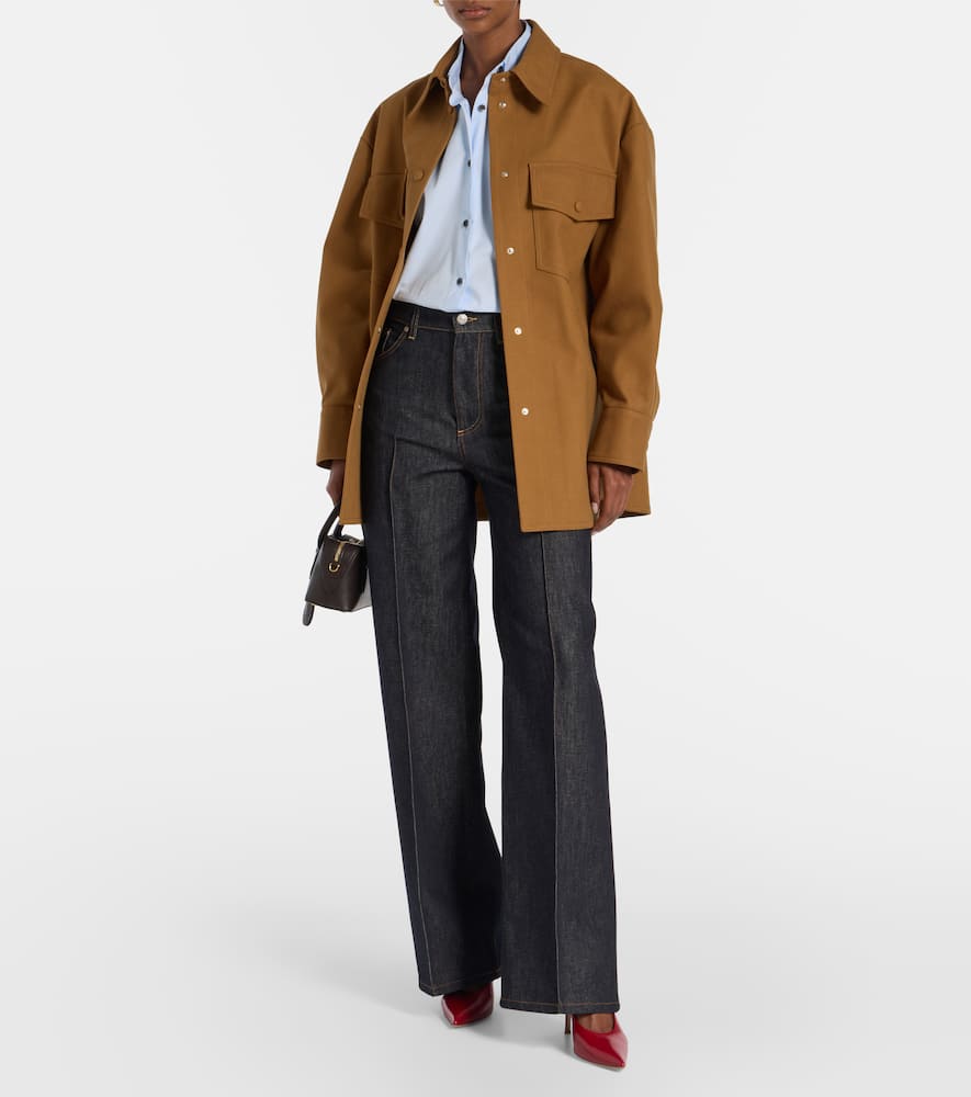 Mid-rise wide-leg jeans