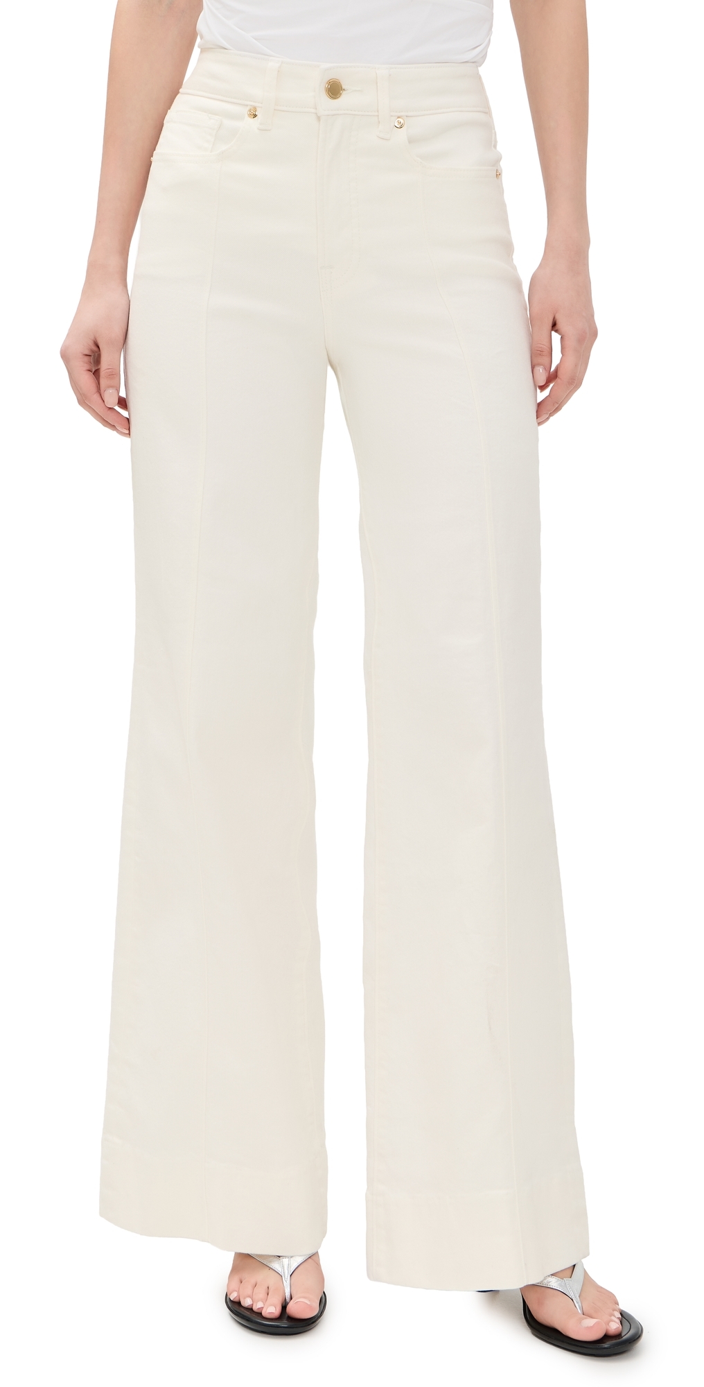 Good Waist Palazzo Jeans Cotton White