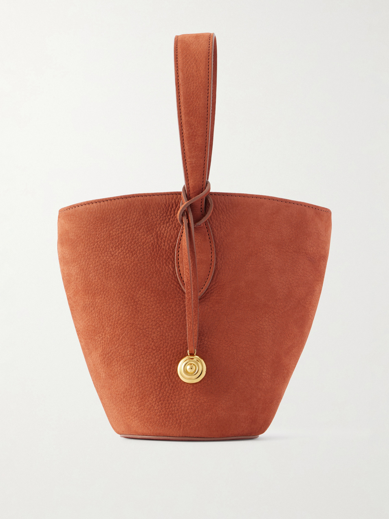 Single Handle Leather Tote - Red