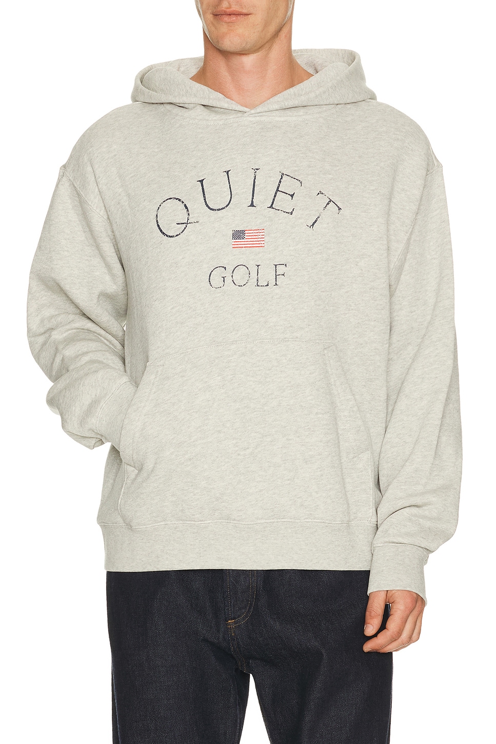 Quiet Golf USA Hoodie in Ash - Grey. L also in S, M, XL/1X