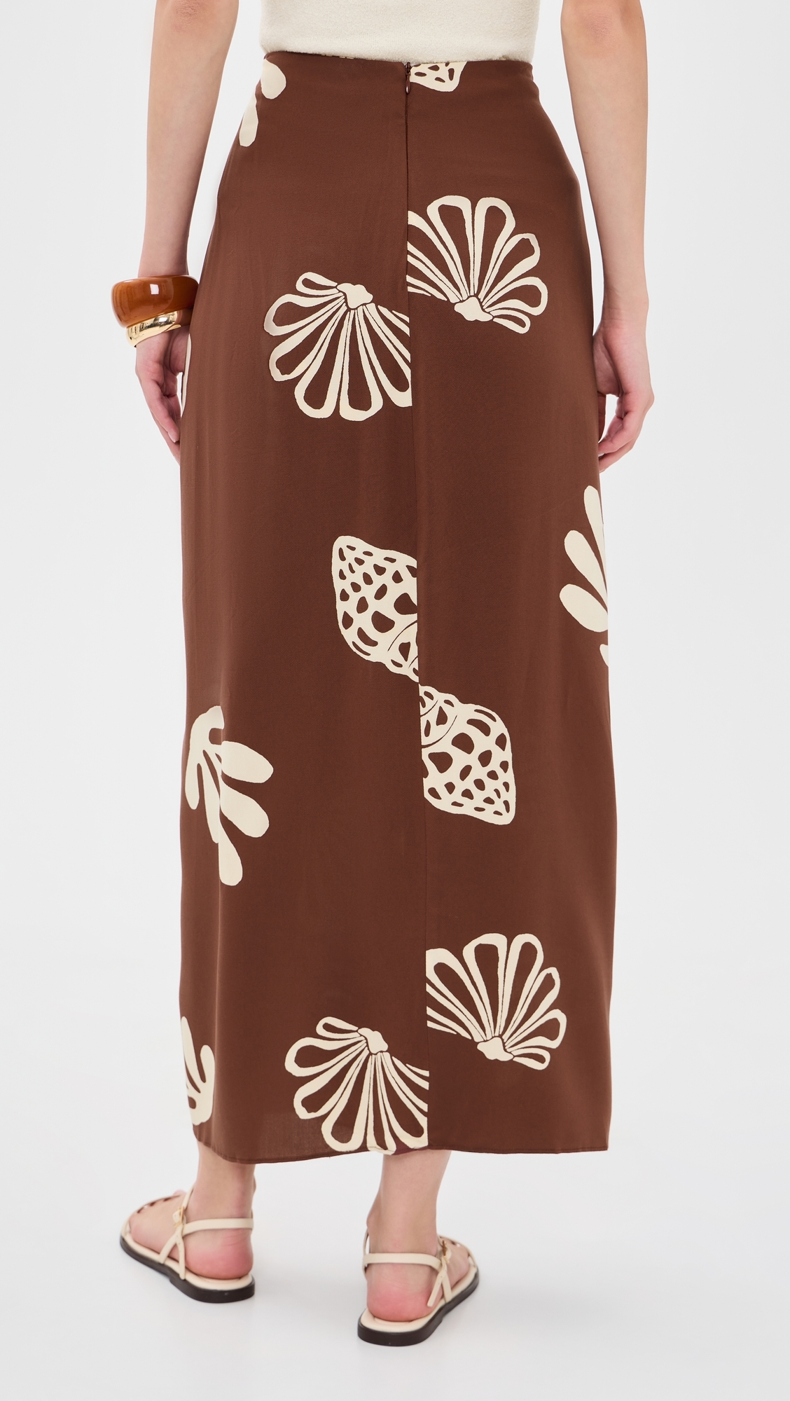 Brown Maritime Front Knot Maxi Skirt Brown Maritime