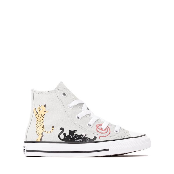 Converse Chuck Taylor All Star Pet Pack High-Top Sneaker - Little Kid - Rainwashed Grey / Cat