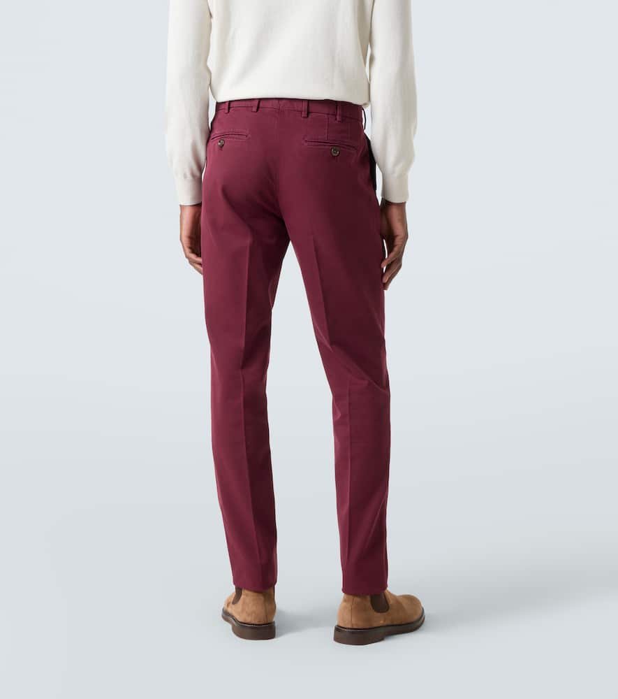 Cotton gabardine slim pants