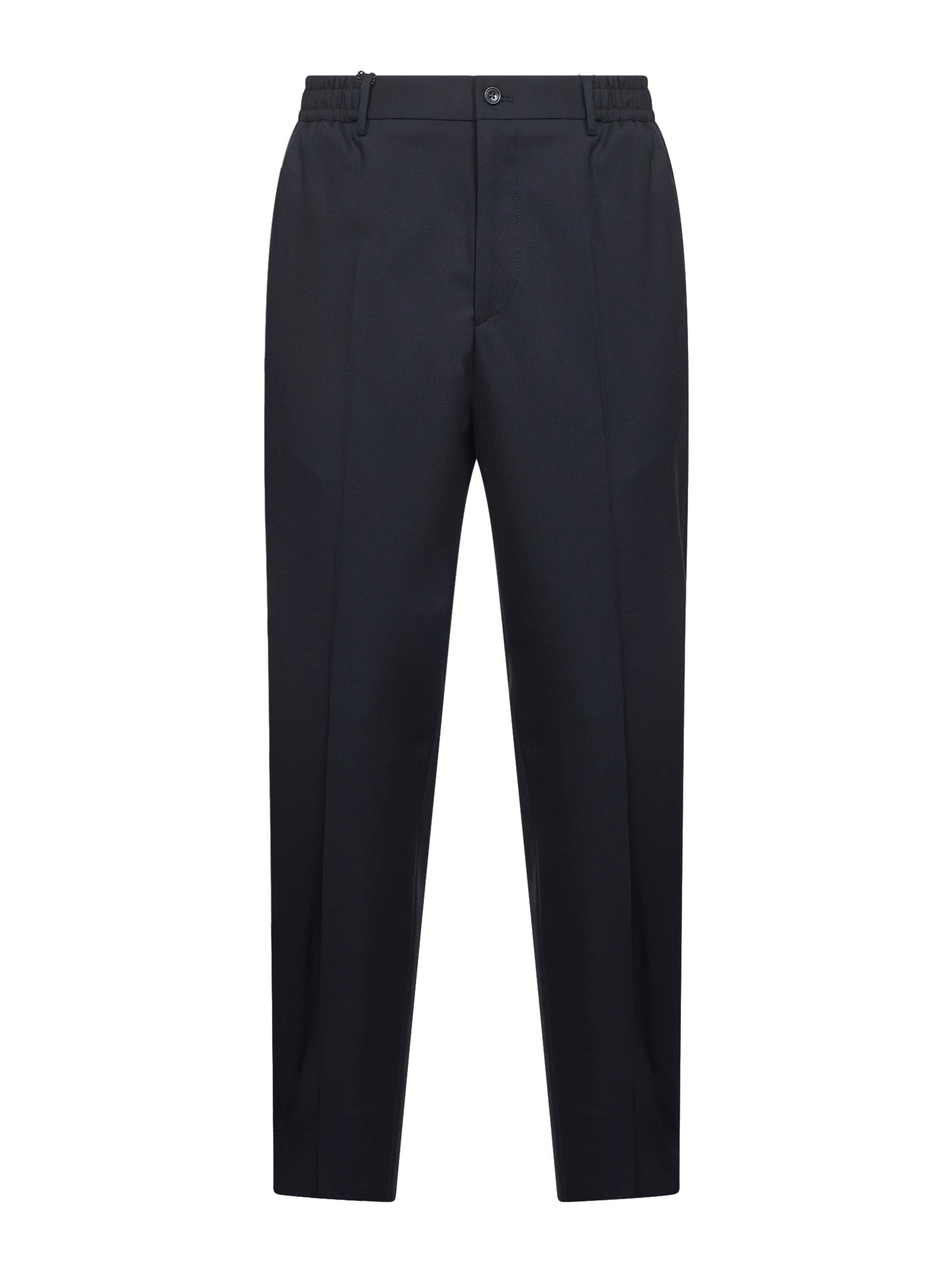 Virgin Wool Blend Trousers — Blue