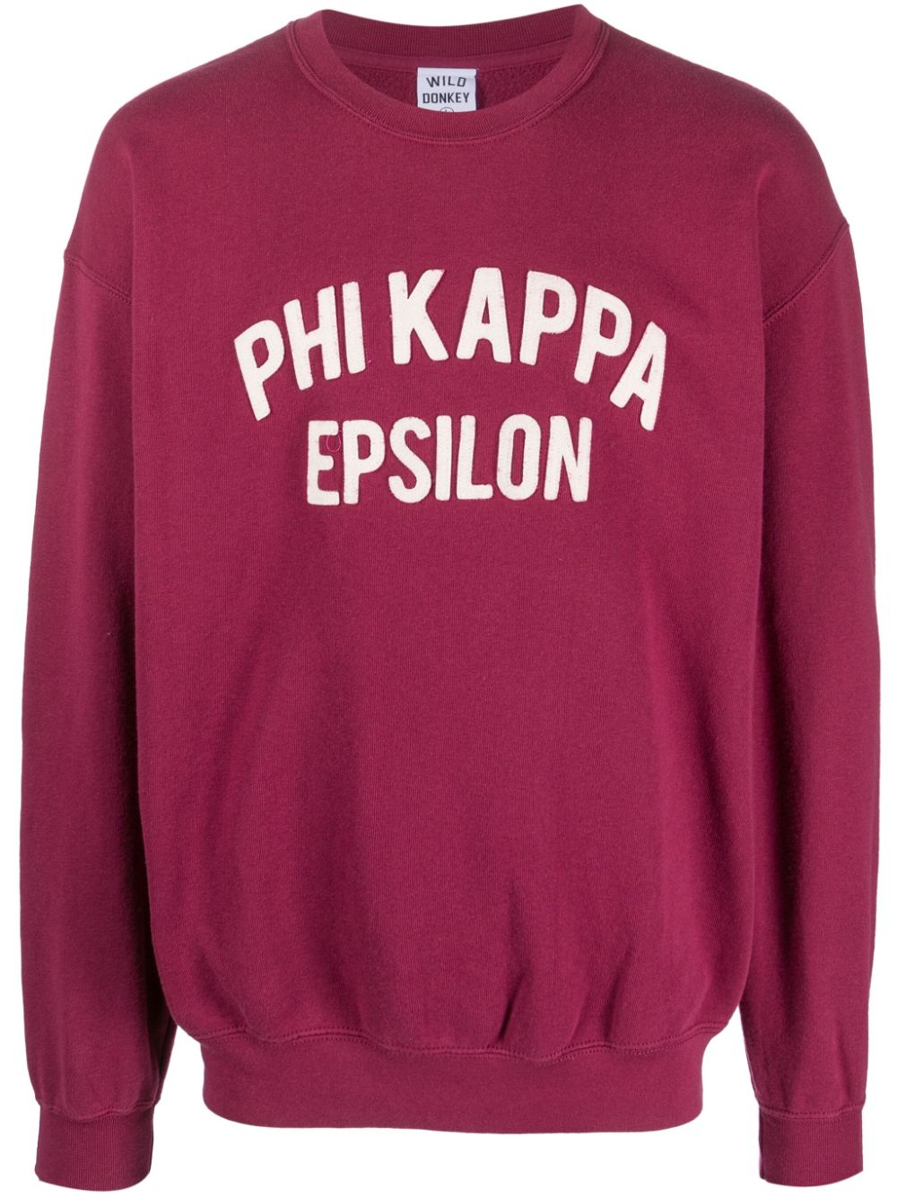 Logo-patch drop-shoulder sweatshirt - Red