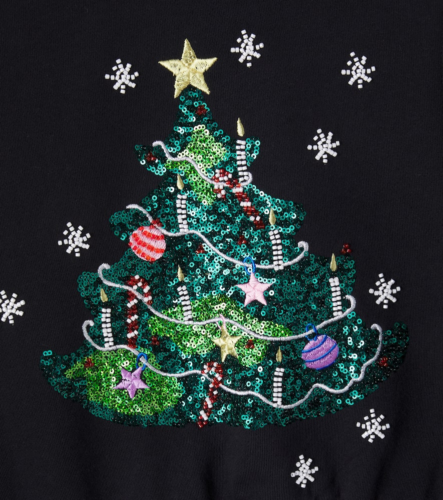 Sequined cotton jersey sweatshirt