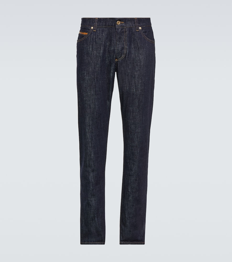 Mid-rise slim jeans