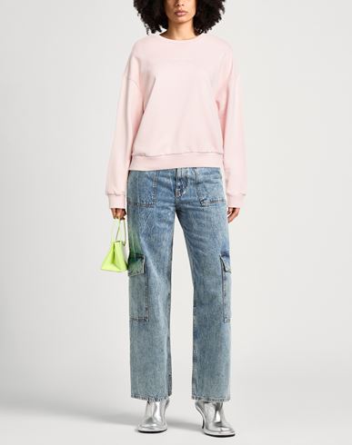 Woman Sweatshirt Light pink Size M Cotton, Elastane