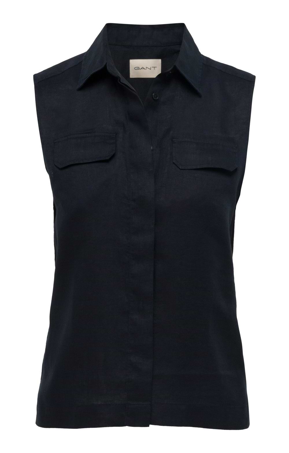 Ladies Linen Sleeveless Shirt