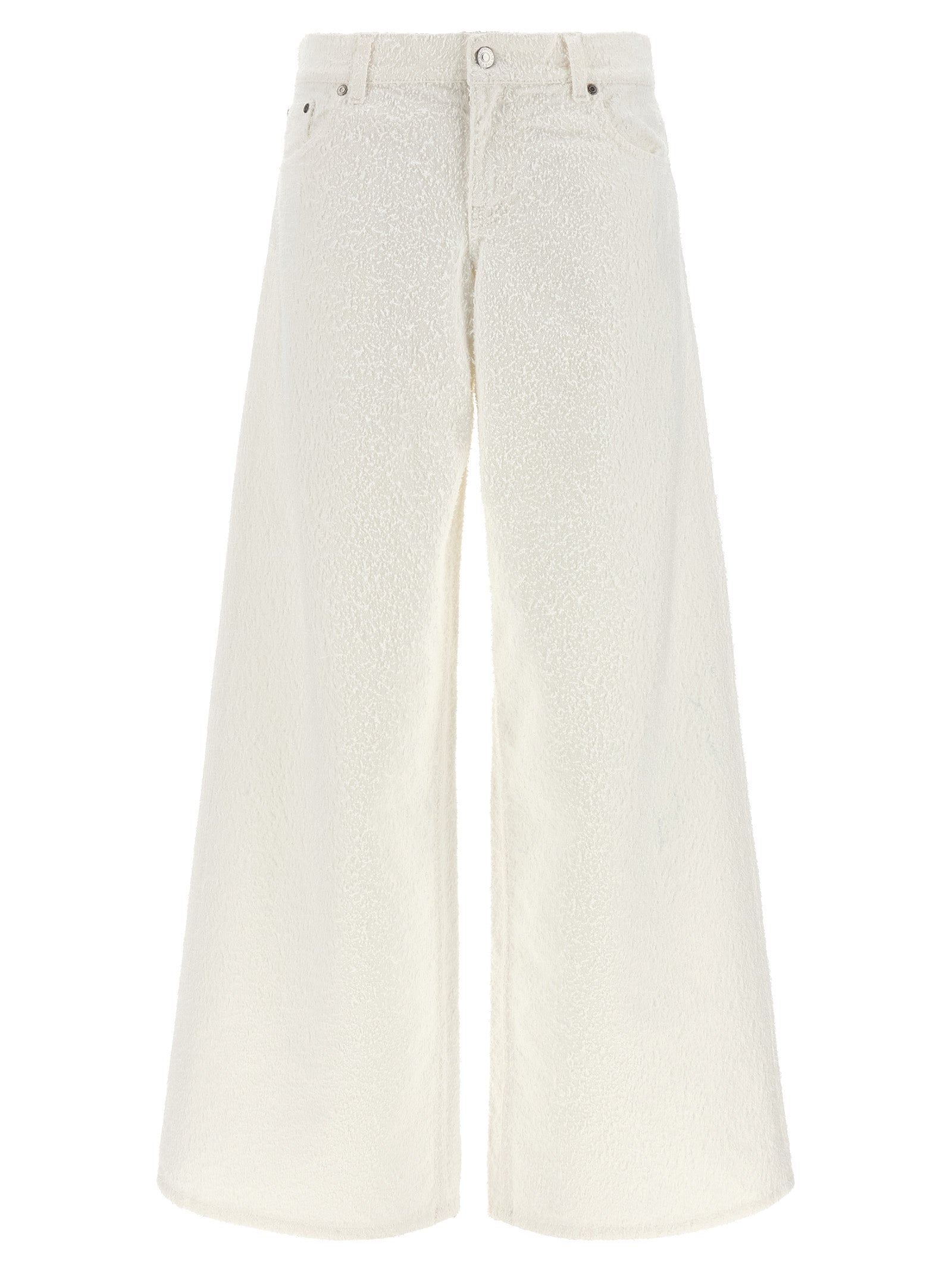 Boucle Cotton Jeans — White