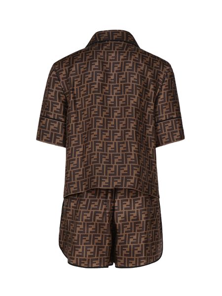 Fendi FF Monogrammed Short Sleeved Pyjamas Set