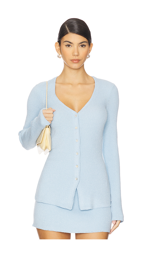 Show Me Your Mumu x REVOLVE Button Up Sweater in Baby Blue. XXL. Also in S, XS, M