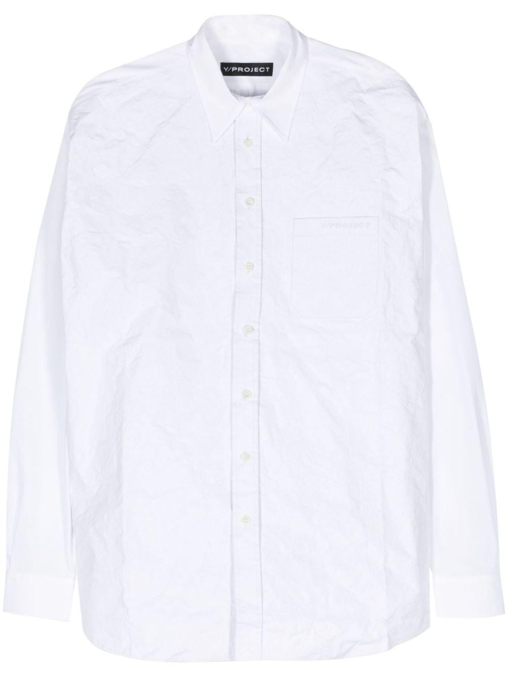 Scrunched cotton shirt - White