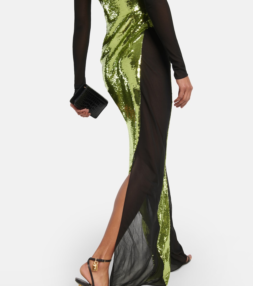 Liquid sequin and tulle gown