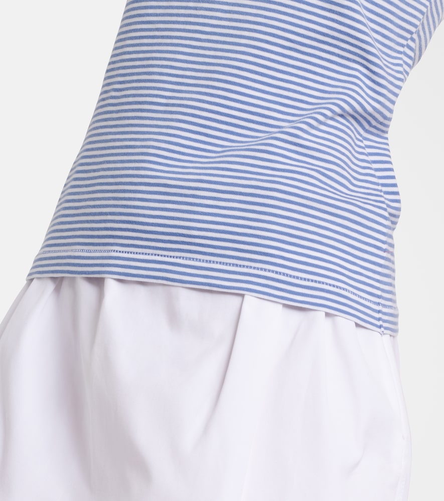 Striped cotton jersey tank top