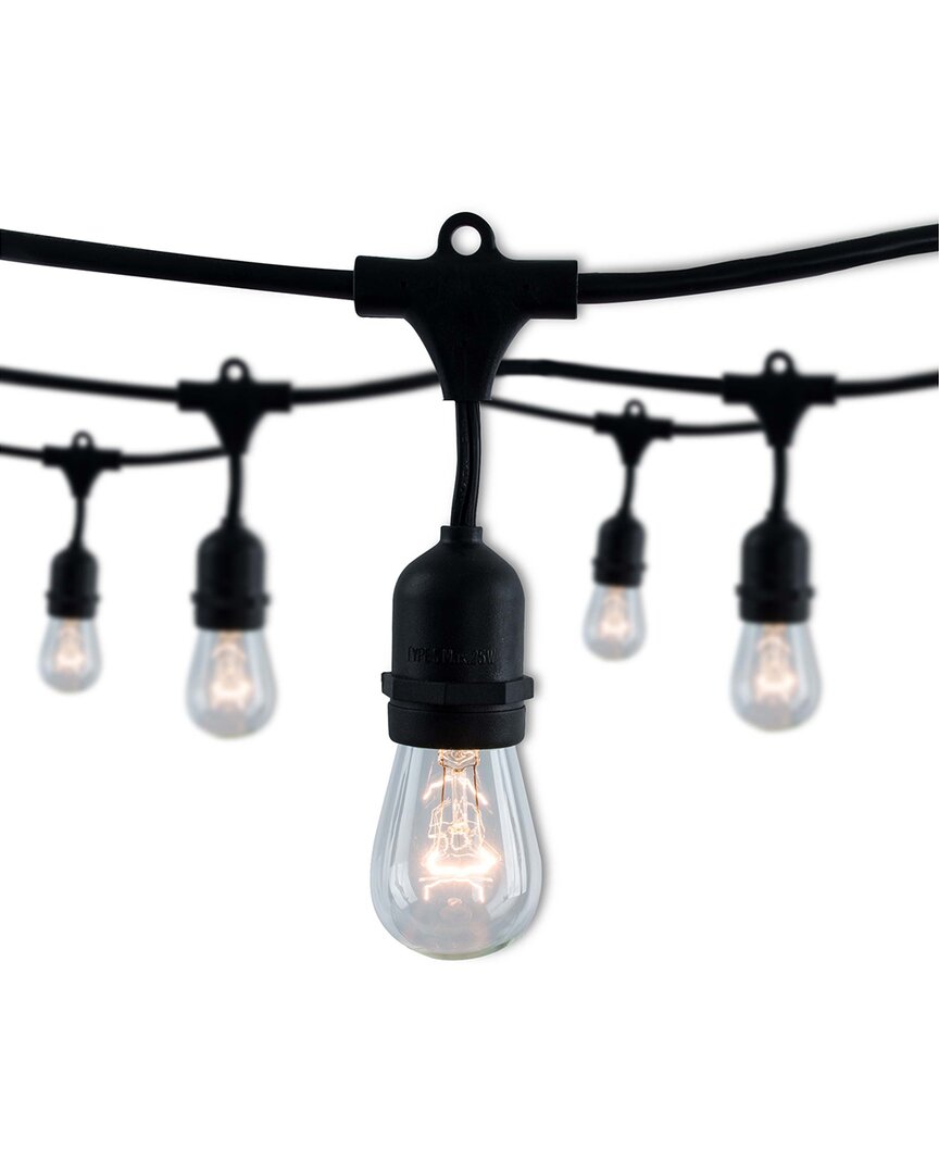 30ft String Light Kit With Clear Vintage Style S14 Incandescent Light Bulbs, 2pk