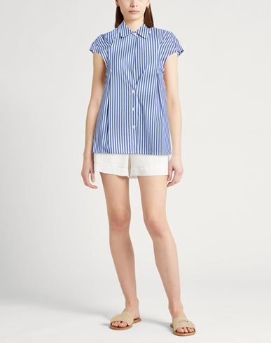 Woman Shirt Blue Size 10 Cotton, Polyamide, Elastane