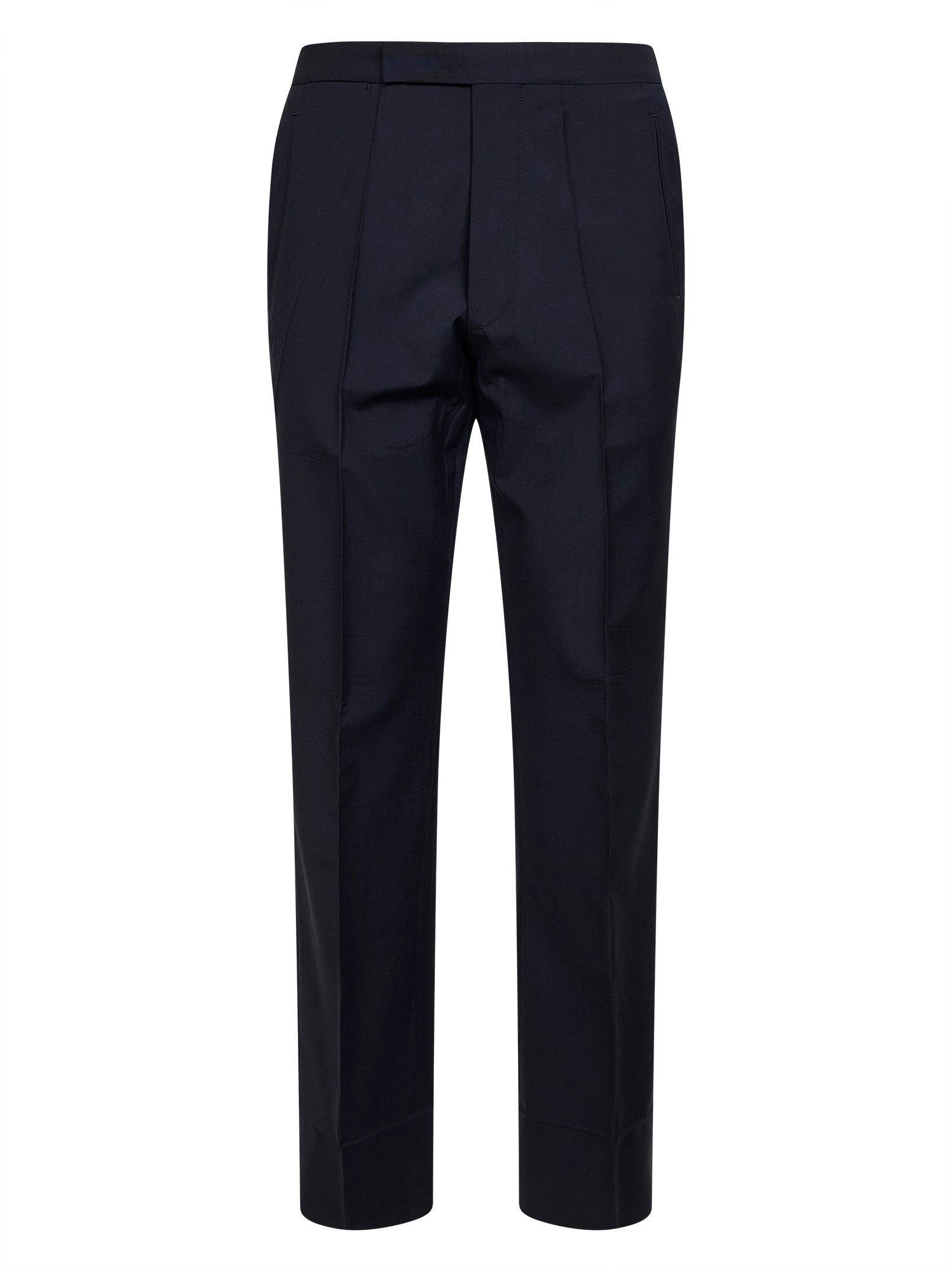 Virgin Wool & Mohair Tailored Trousers — Blue