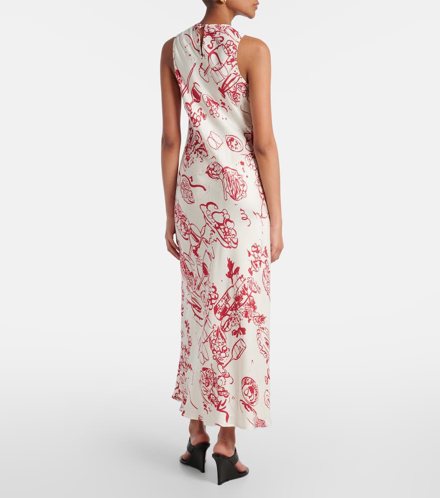 Printed silk maxi dress