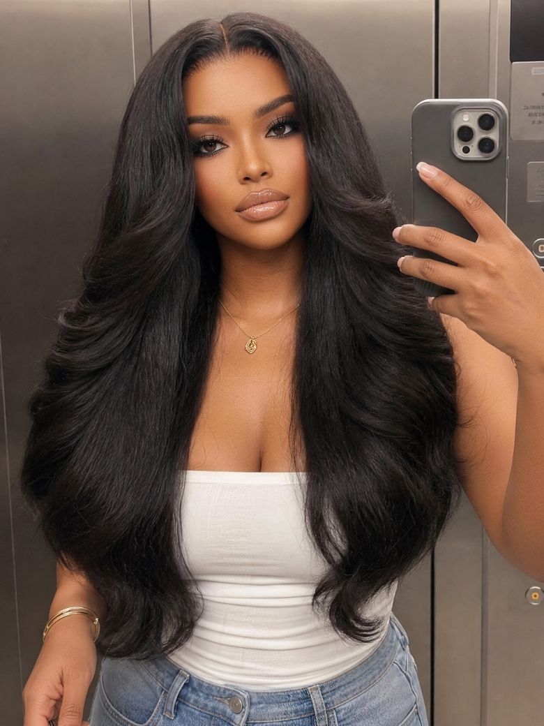 UNice Bye-Bye Slip™ 7x5 Lace Glueless Kinky Straight Blowout Wig with Soft Layer