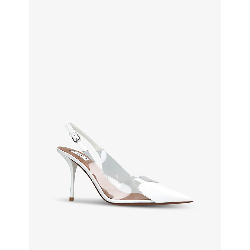Womens Coeur 90 Heart-Shape Patent Leather Heeled Slingbacks