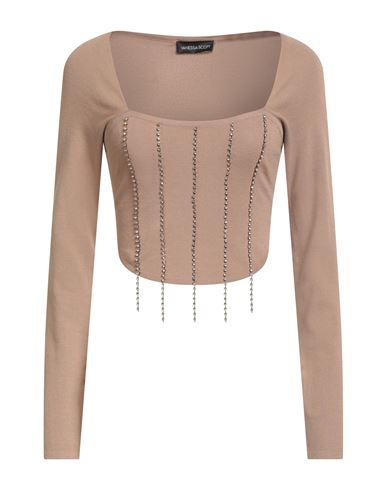 Woman Sweater Camel Size ONESIZE Viscose, Polyamide