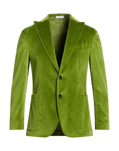 Man Blazer Lime green Size 36 Cotton, Elastane