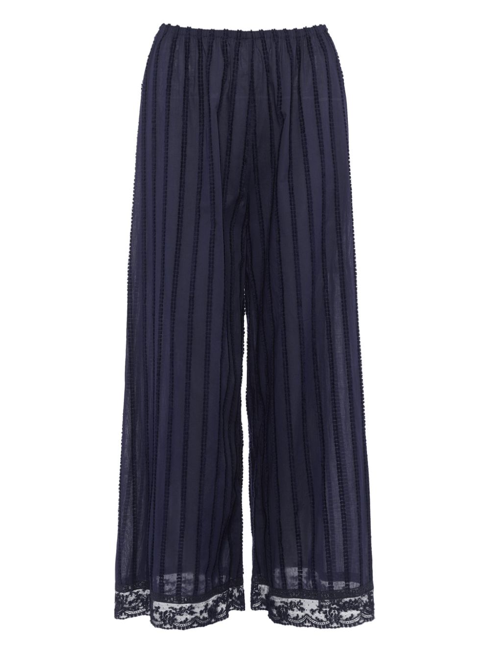 Lace-trim wide-leg trousers - Blue
