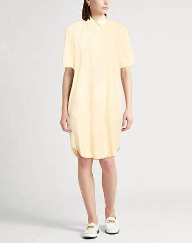 Woman Mini dress Pastel yellow Size 4 Cotton, Elastane