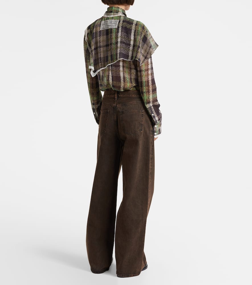 Collegiate high-rise wide-leg jeans