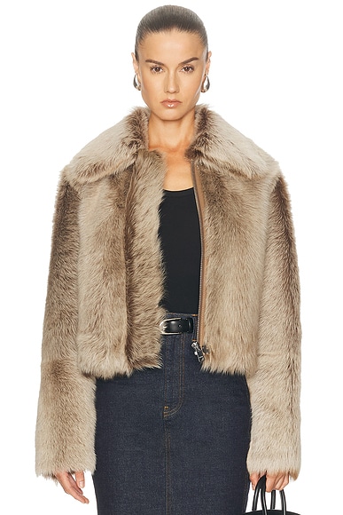 ARMA Lucie Shearling Jacket in Cigar - Brown. 34 also