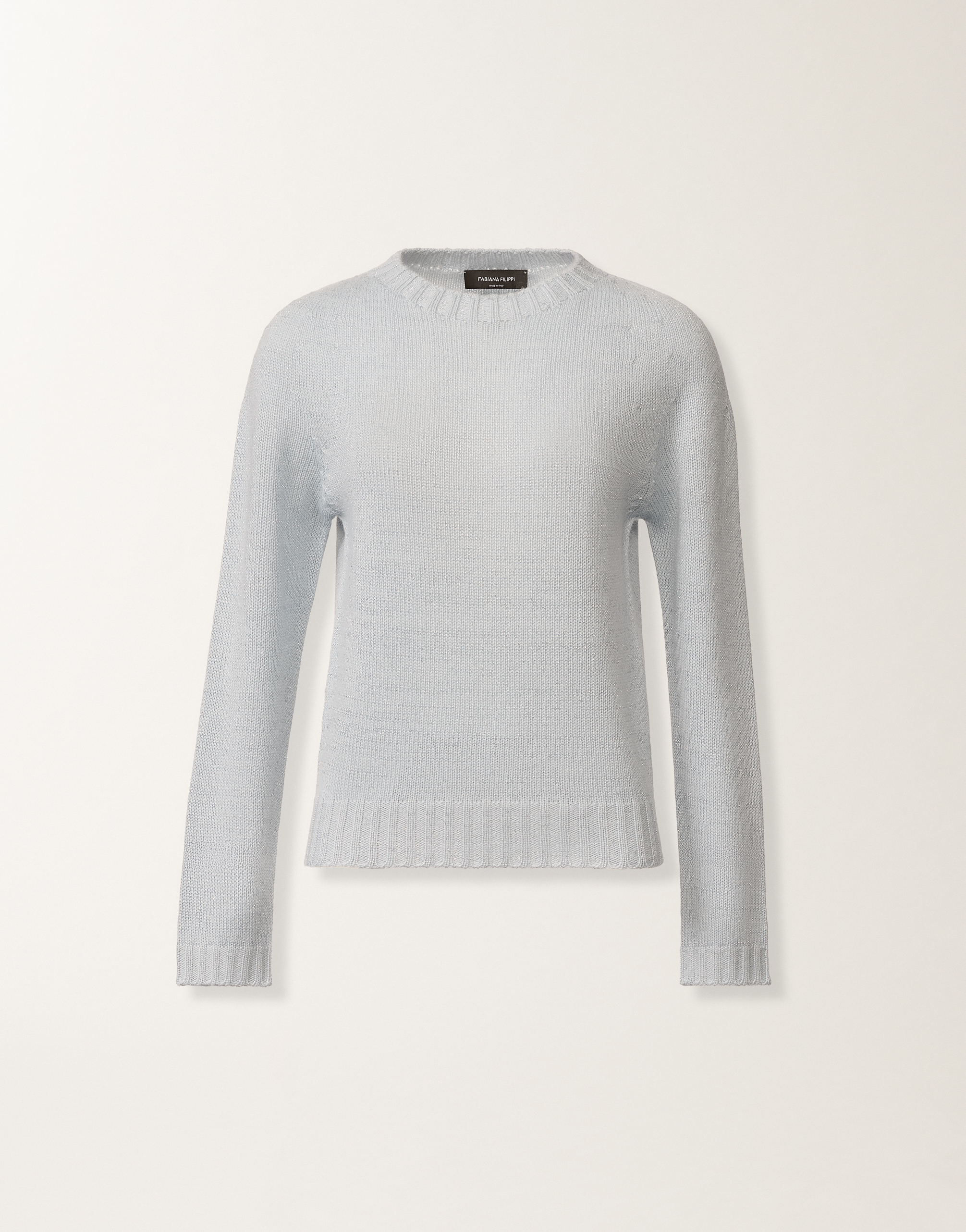 Platinum sweater with lurex, aqua