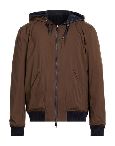 Man Jacket Chocolate brown Size 42 Polyester, Wool, Viscose