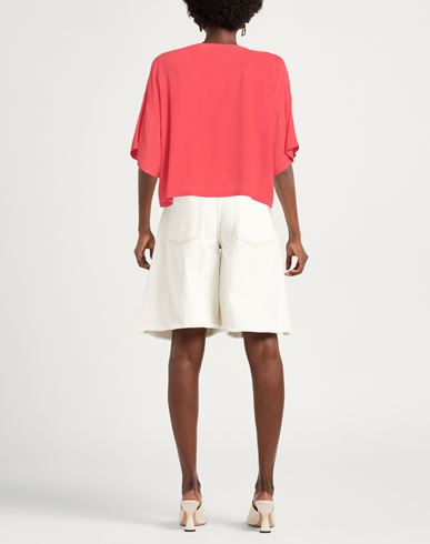 Woman Top Red Size 10 Acetate, Silk