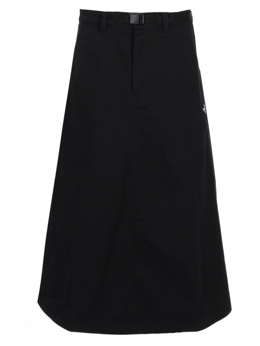 Black Solid Midi Skirt
