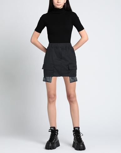 Disclaimer Woman Mini skirt Black Size L Cotton, Elastane
