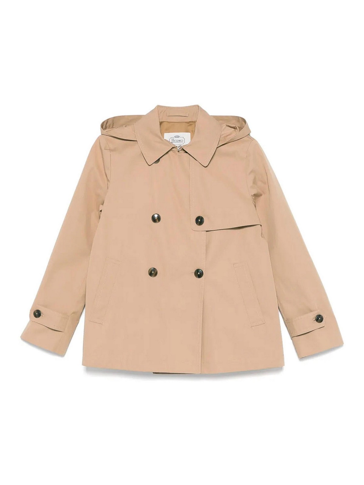 Camel short raincoat