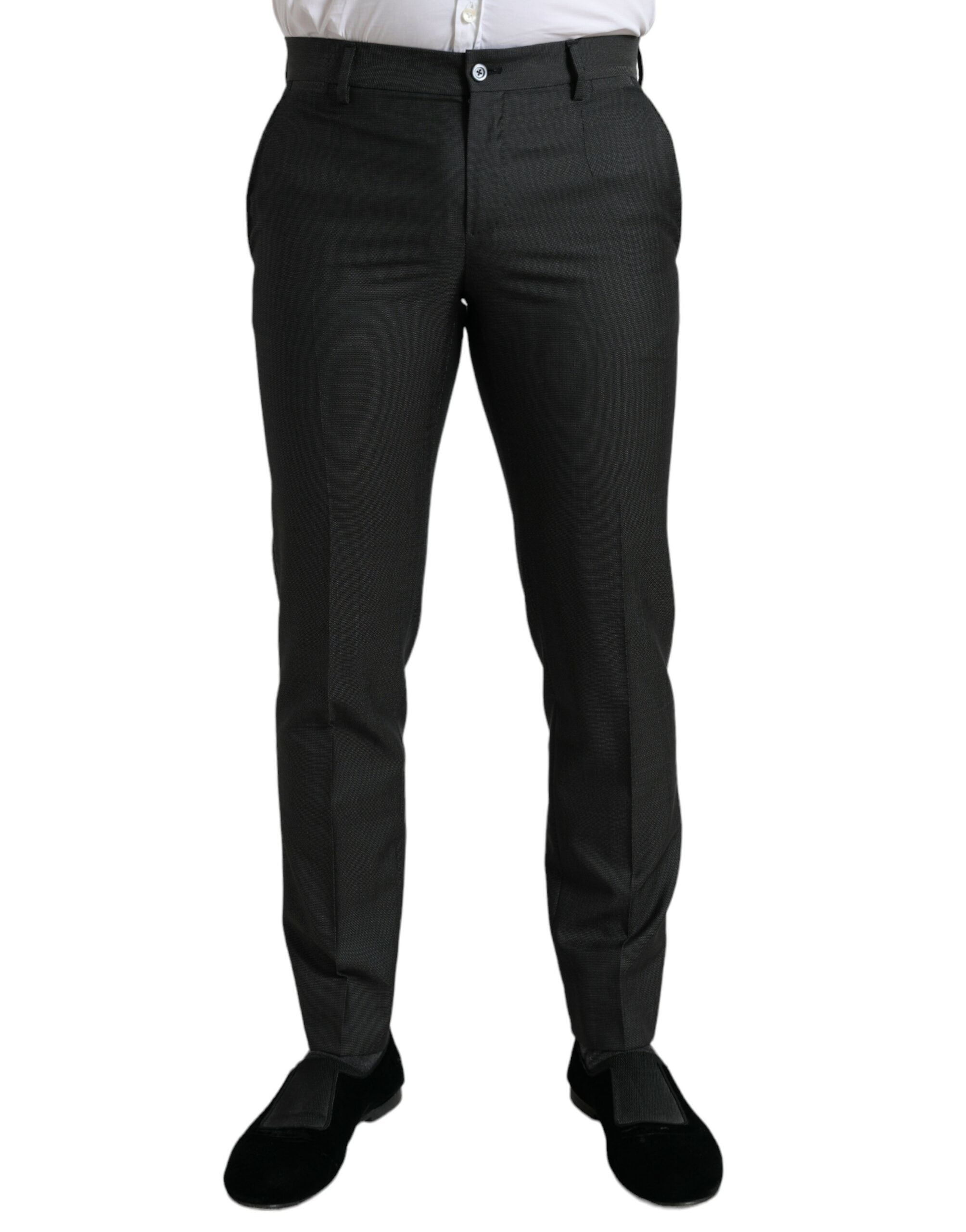 Stretch Wool-Blend Formal Trousers — Gray