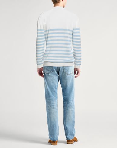 Man Sweater Sky blue Size L Cotton