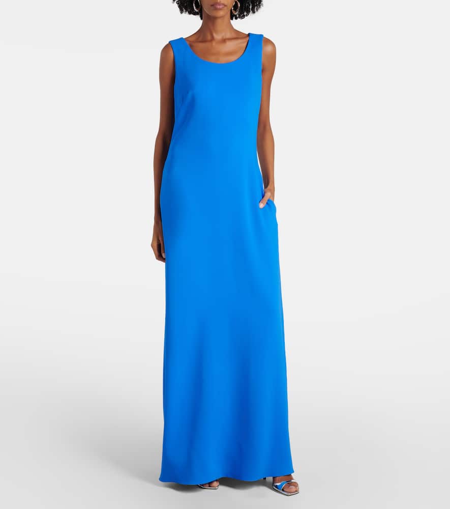 Draped silk-blend georgette gown