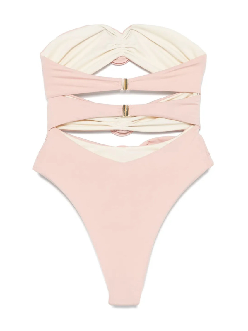Light Pink Solid Swimwear