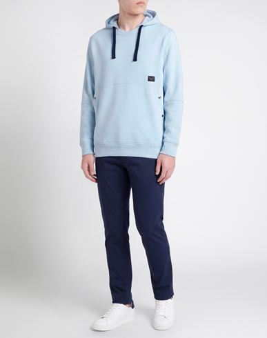 Man Sweatshirt Sky blue Size XS Cotton