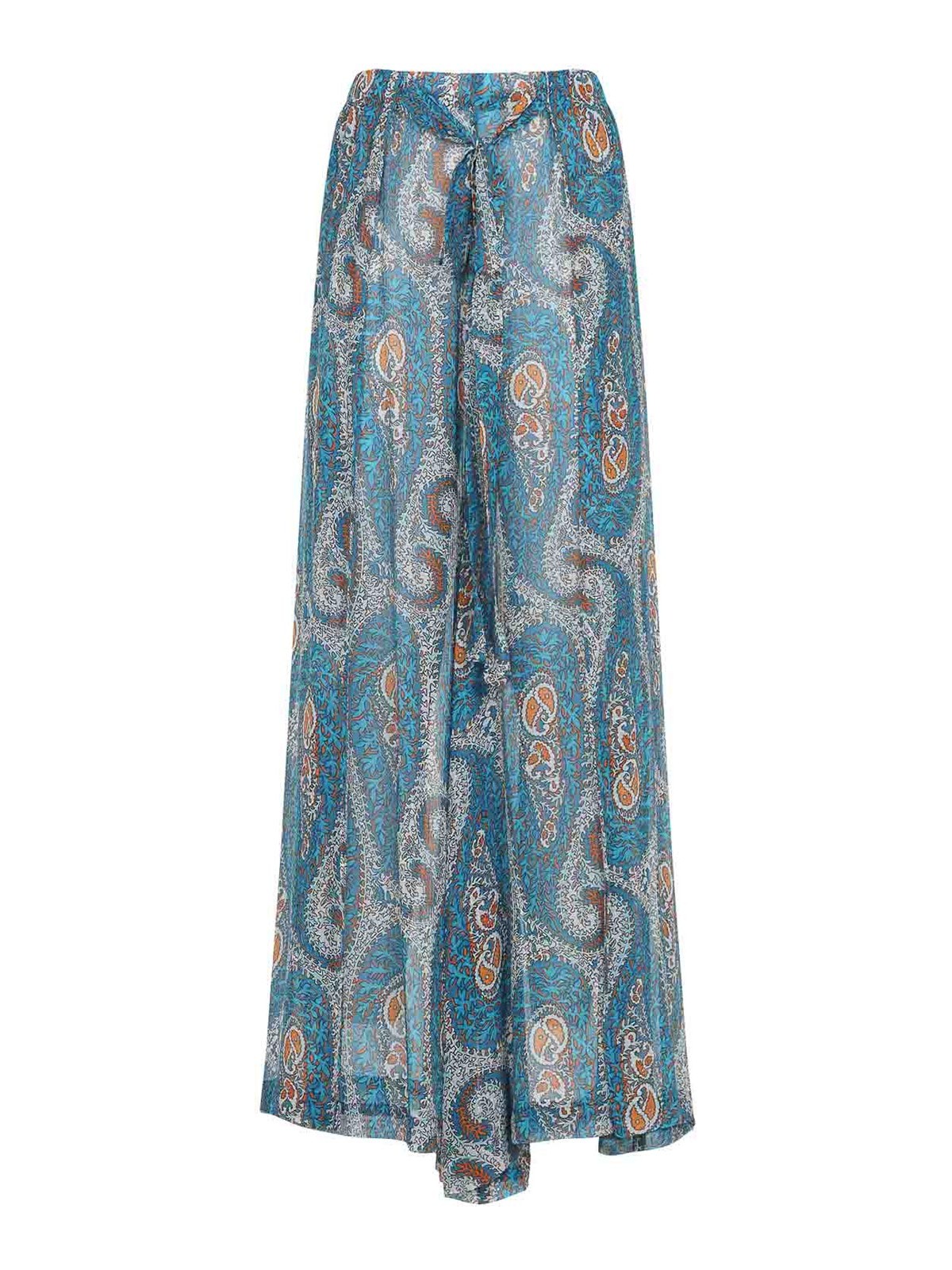 Etro - beach wide leg pants sheer paisley