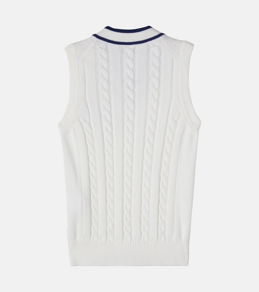 Cable-knit cotton vest