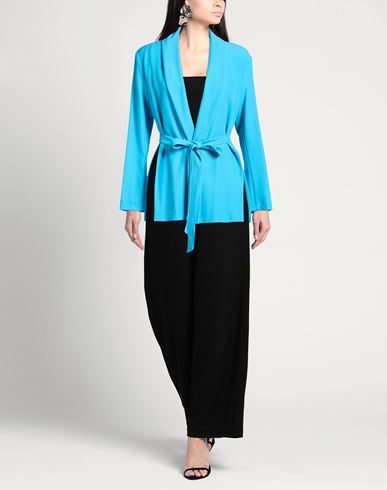 Woman Blazer Turquoise Size 6 Polyester, Elastane