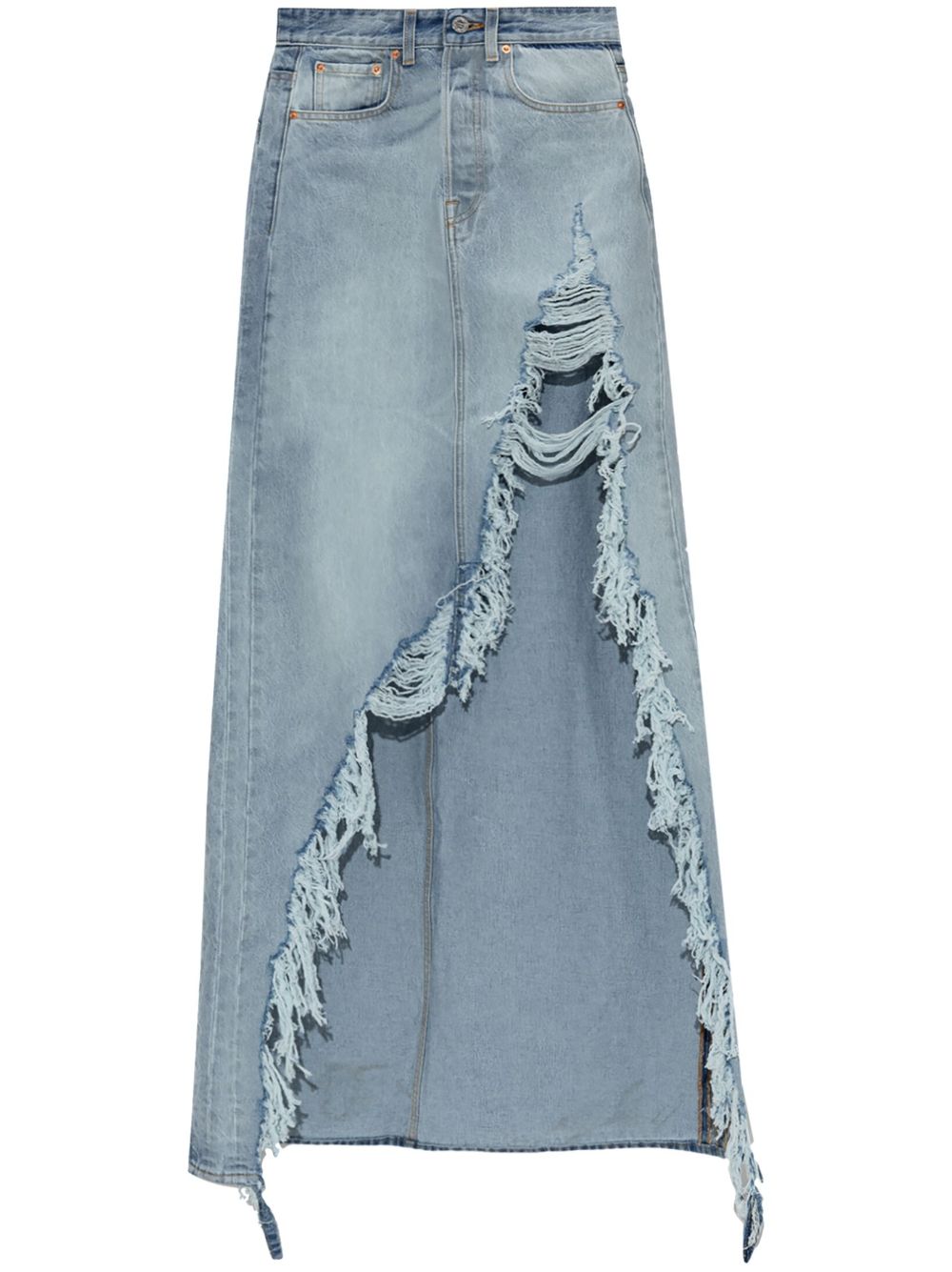 Draped denim skirt - Blue