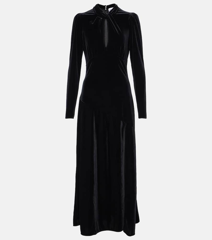 Cutout velvet midi dress