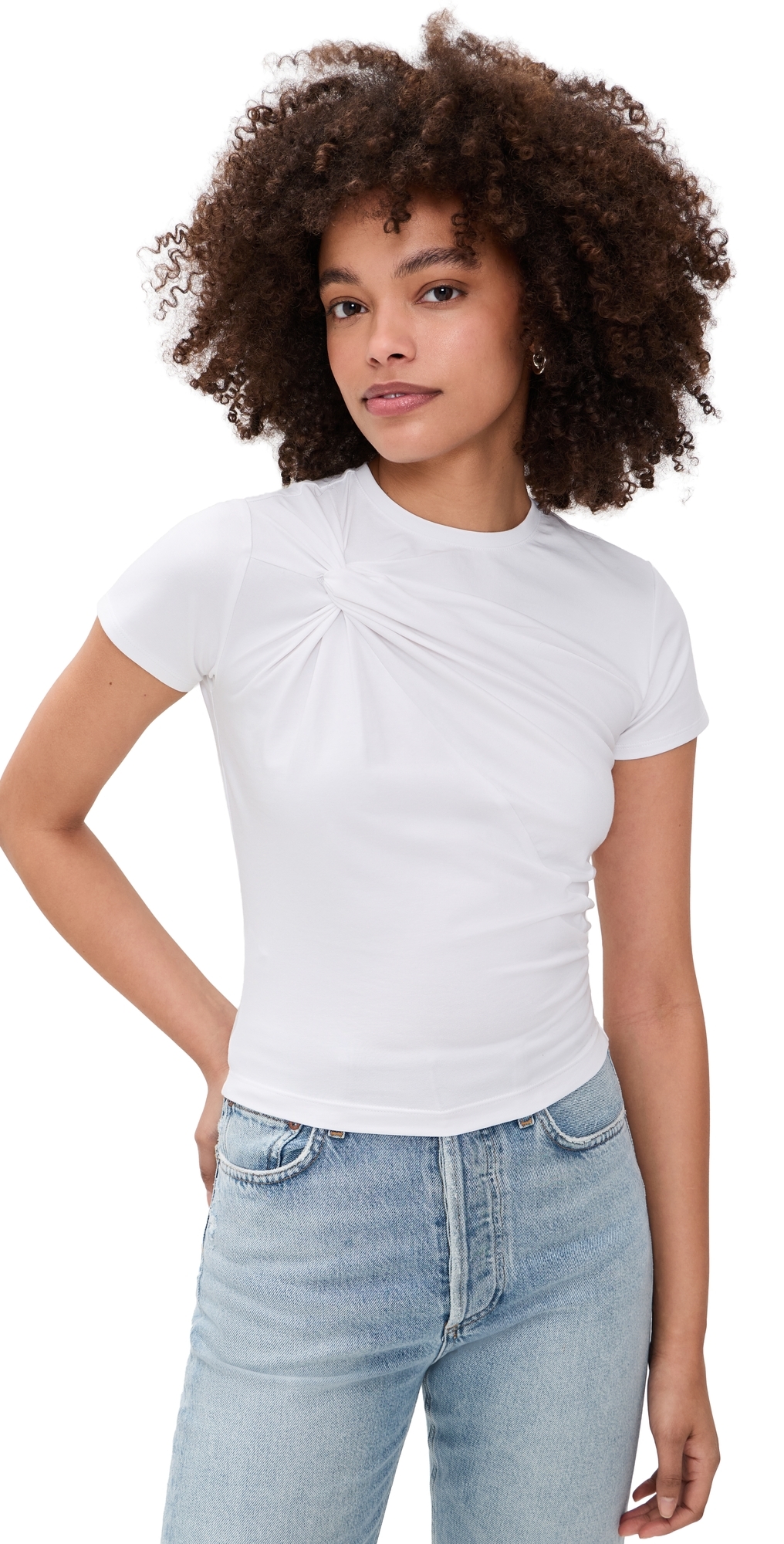 Super Stretch Twist Tee White001